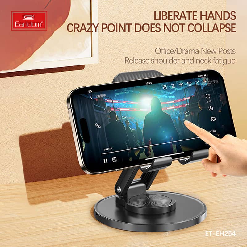 Earldom-EH254-Universal-Desktop-Mobile-Stand-Holder-Folding-360⁰-Degree-1