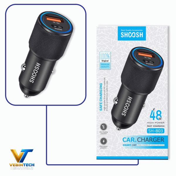 شارژر فندکی شوش 48 وات SHOOSH SH-803