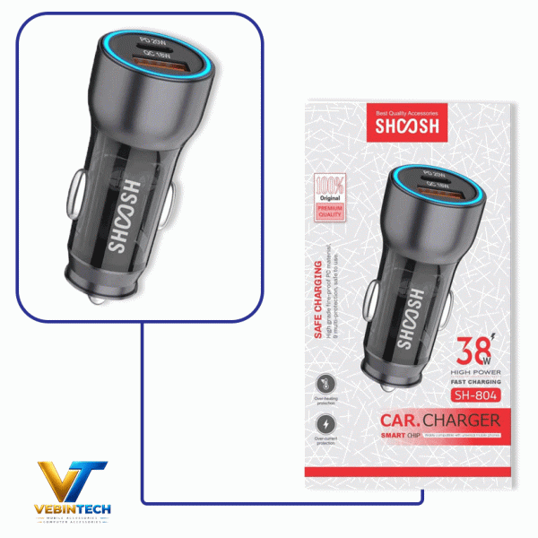 شارژر فندکی شوش 38 وات SHOOSH SH-804
