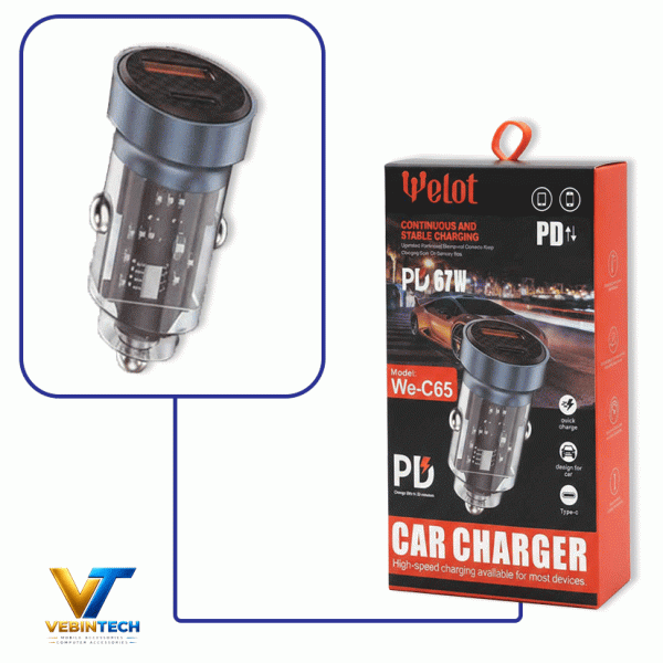 شارژر فندکی ویلوت WELOT WE-C65 67W PD + USB