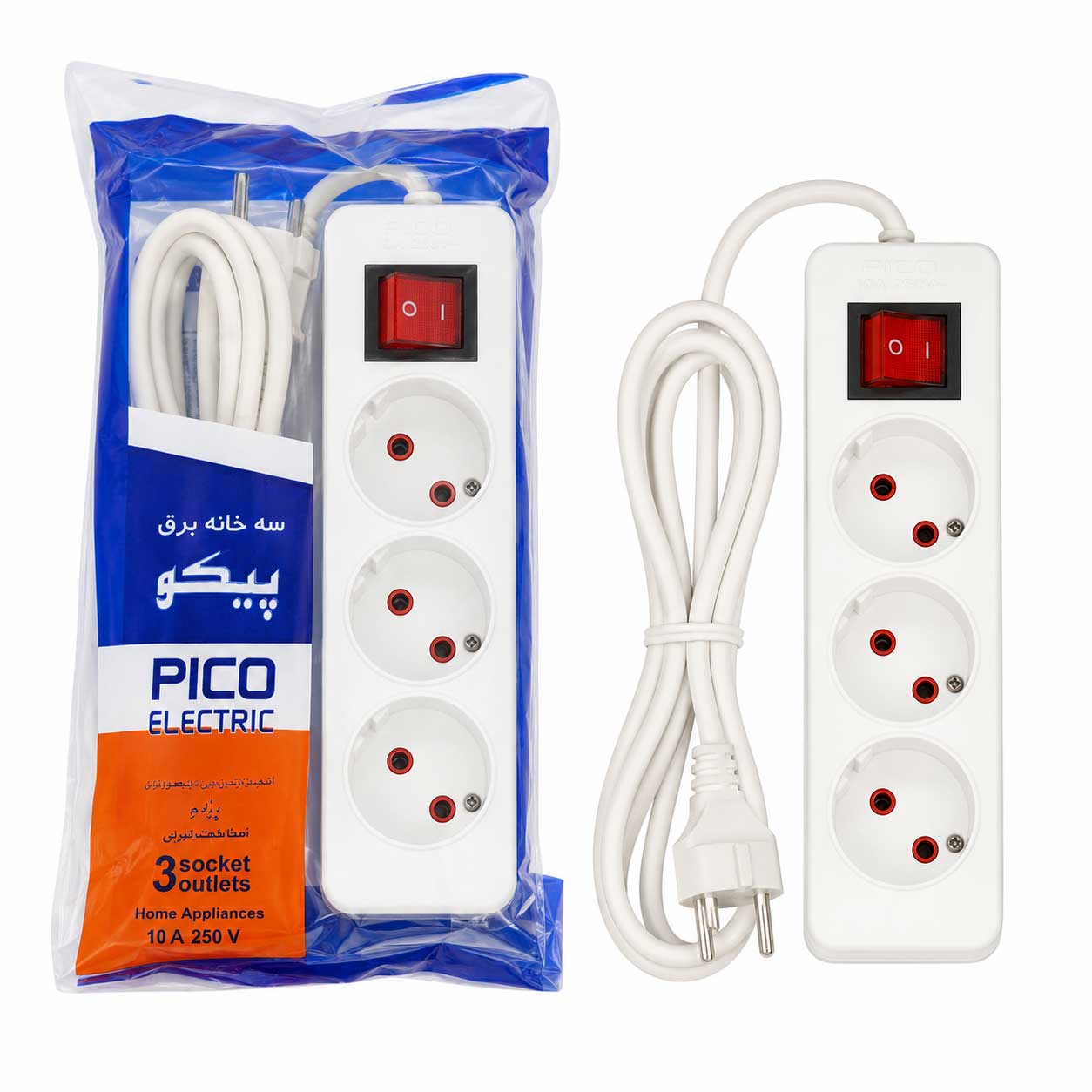 Pico Electric 3-Outlet Power Strip with 5-Meter Cable