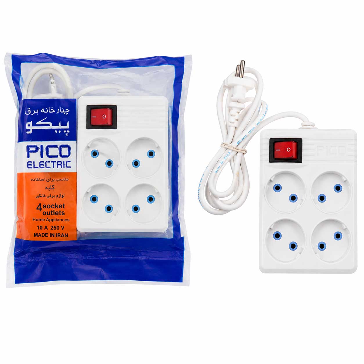 Pico Electric 4-Outlet Power Strip with 3-Meter Cable