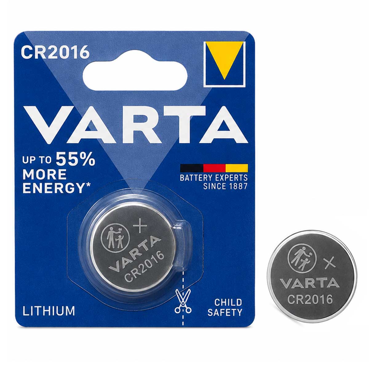 VARTA CR2016 Lithium Coin Battery – 1-Pack (Blister Pack)1