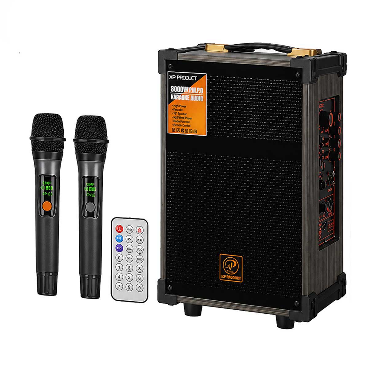XP-PRODUCT-S1321-8inch-Speaker-40W-2-Wireless-Microphone-3600MAH