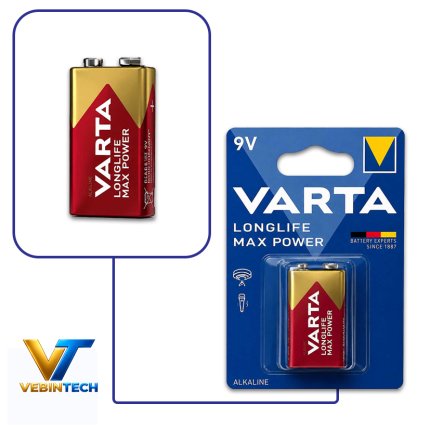 باتری 9 ولت آلکالاین VARTA Longlife Power بسته یک عددی