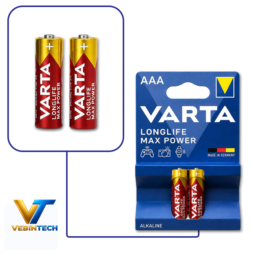 باتری نیم قلم آلکالاین VARTA Longlife Max Power بسته 2 تایی