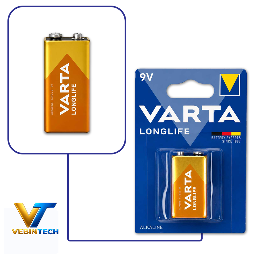باتری کتابی آلکالاین 9 ولت وارتا VARTA Longlife Power بسته یک عددی