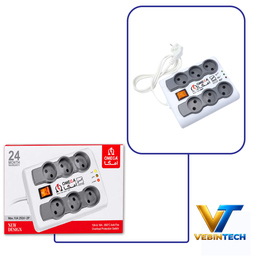 محافظ برق 6 خانه 5 متری امگا Omega P6000