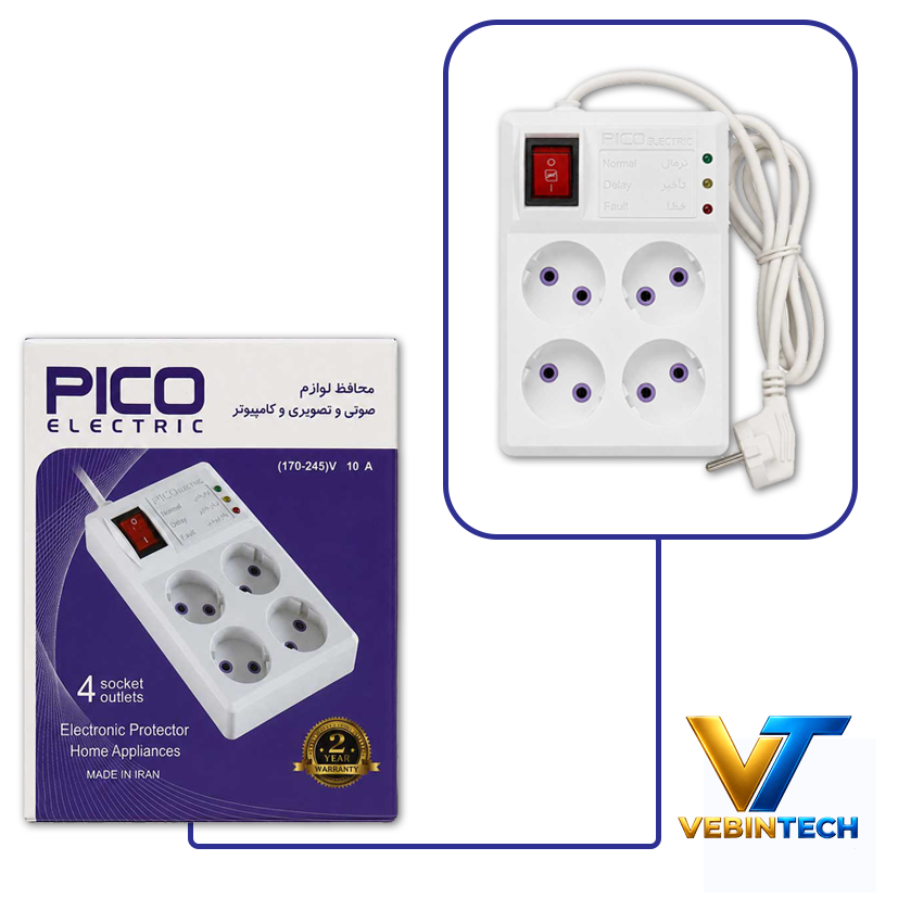 محافظ برق صوتی تصویری4خانه کابل3متری پیکو الکتریکPico