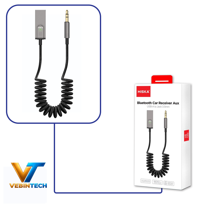 دانگل بلوتوث خودرو USB به جک 3.5 میلی‌متری هیسکا Hiska HR-33