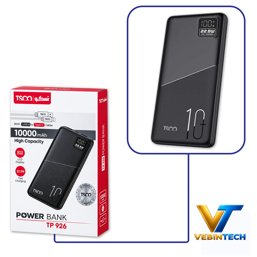 پاوربانک فست شارژ TSCO TP-926 TP10000mAh