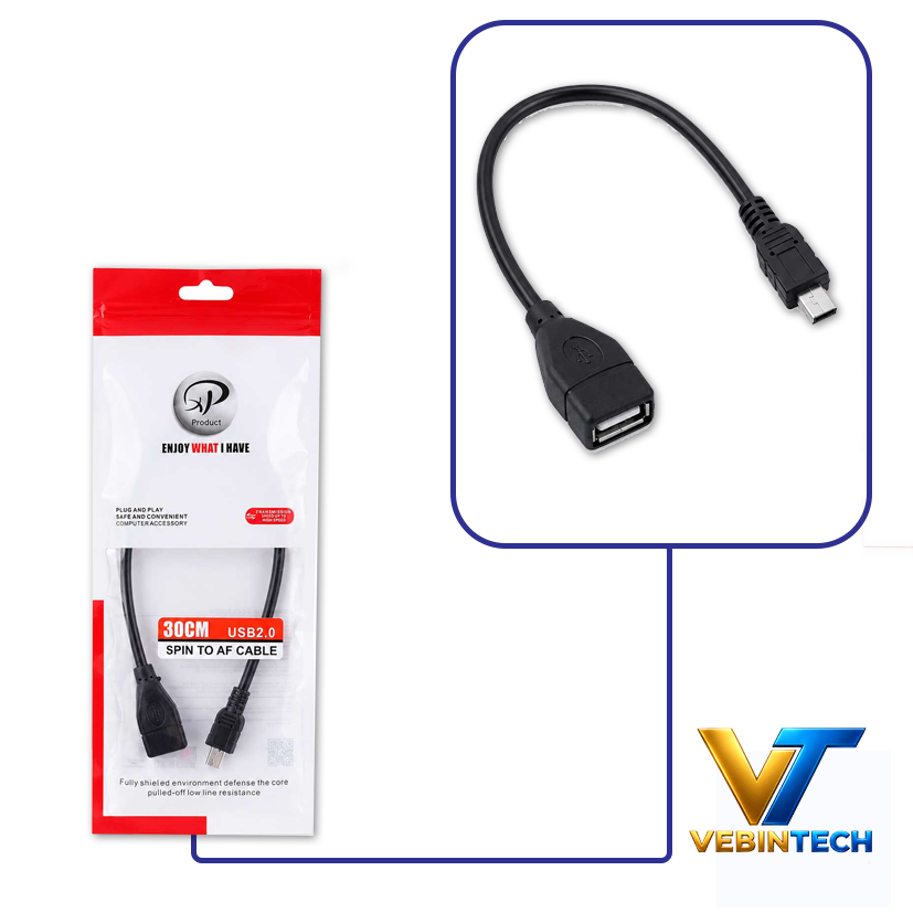 کابل OTG MINI 5PIN USB 30CM ایکس پی پروداکت