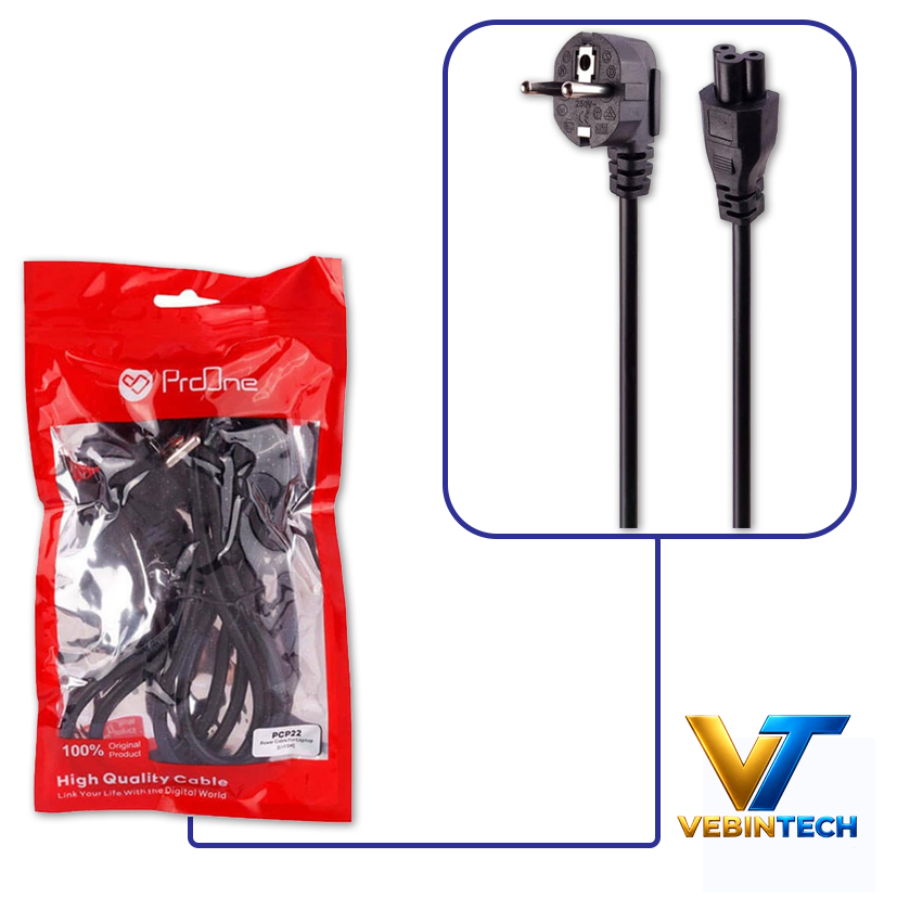 کابل برق سه پین آداپتور لپ تاپ پرووان طول 1.5 متر PROONE PCP22